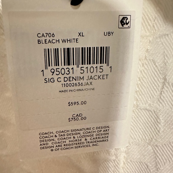 Women’s NWT Coach Reserve signature relaxed xl lightweight Jean Jacket - Picture 3 of 16
